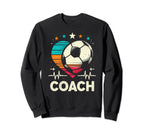Soccer Coach Training Heart Beat Sweatshirt - Aesthetic Graphic Unisex