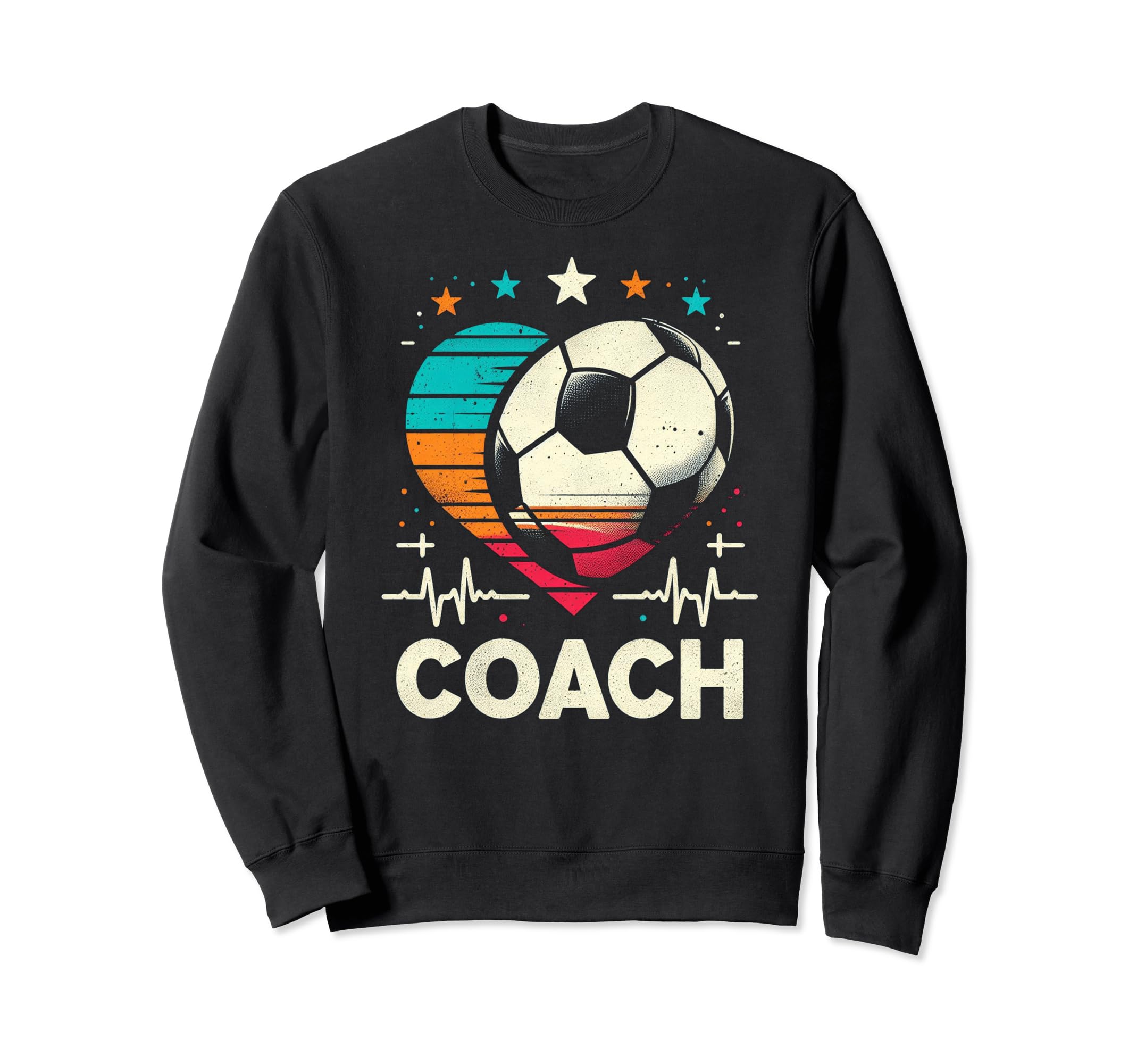 Soccer Coach Training Heart Beat Sweatshirt - Aesthetic Graphic Unisex