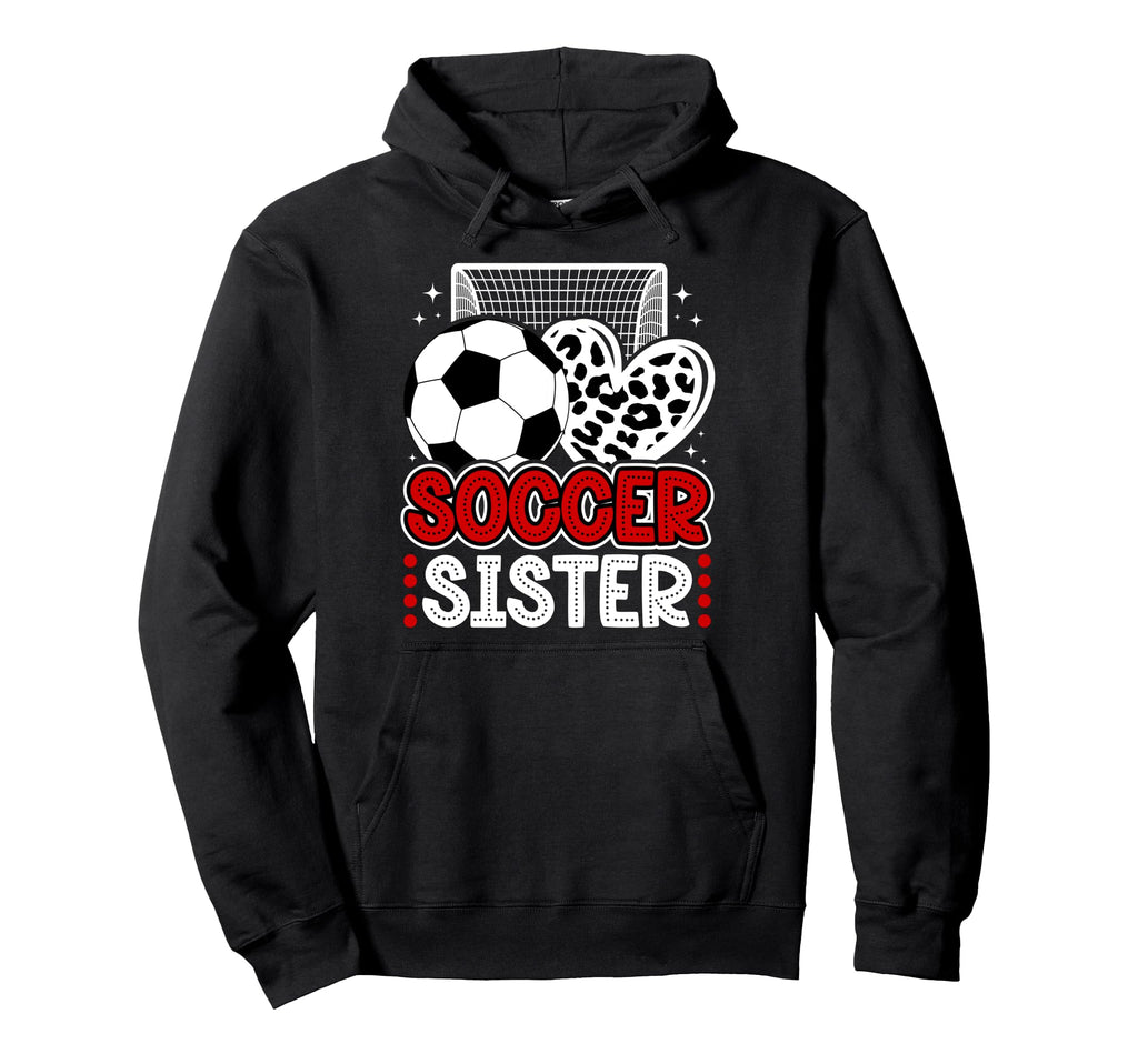 Soccer Sister Heart Sister Soccer Player Hoodie - Trendy Graphic Unisex