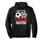 Soccer Sister Heart Sister Soccer Player Hoodie - Trendy Graphic Unisex
