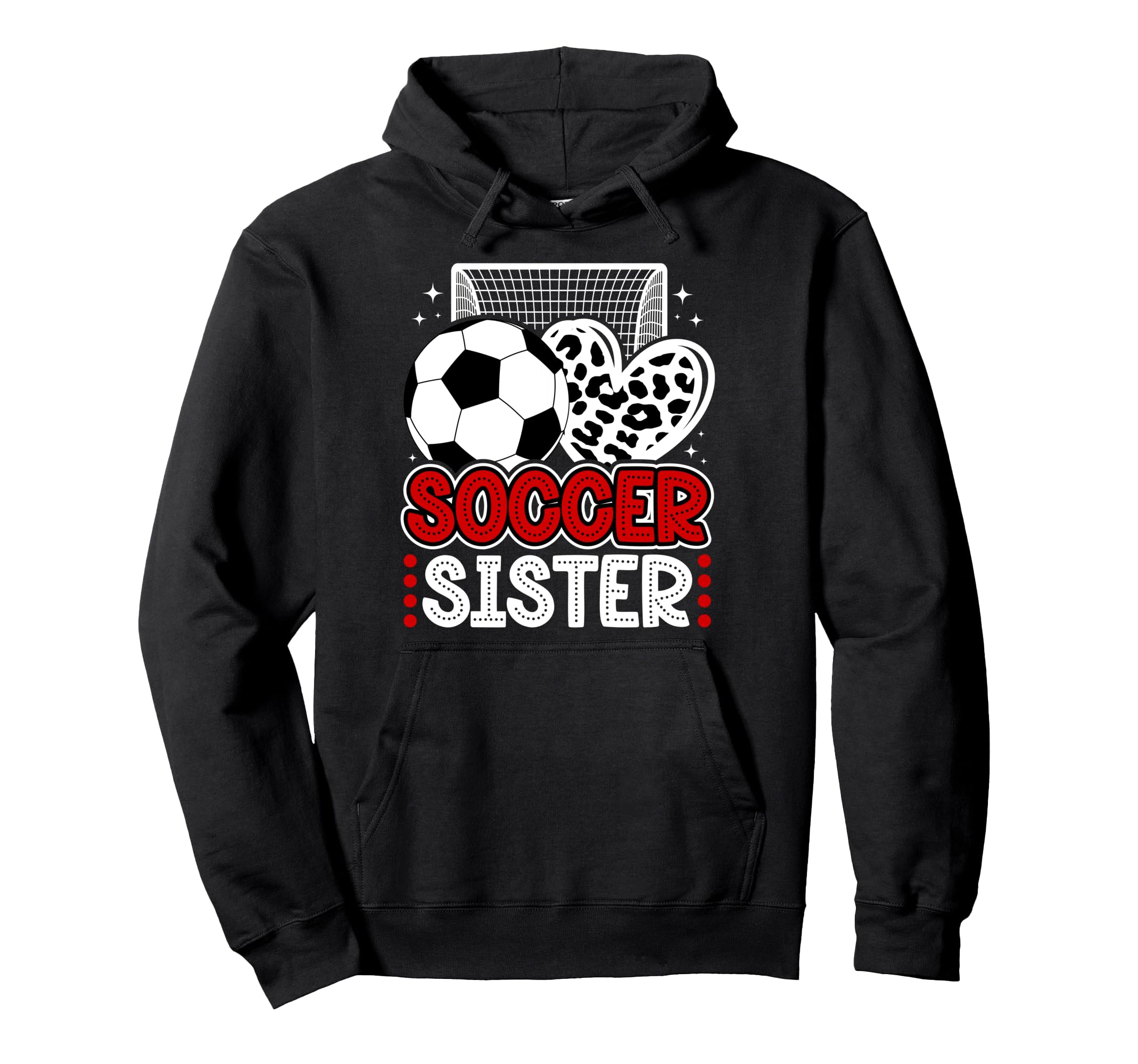 Soccer Sister Heart Sister Soccer Player Hoodie - Trendy Graphic Unisex
