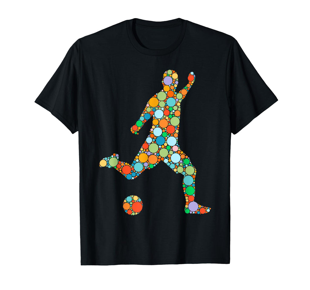 Soccer Player Ball Polka Dots Happy T-Shirt - Streetwear Style Men Women