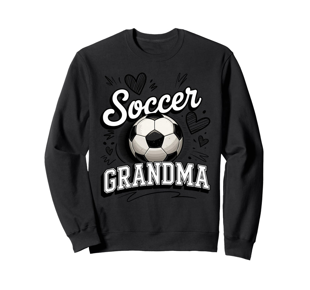 Soccer Grandma Heart Soccer Ball Sweatshirt - Trendy Graphic for Adults