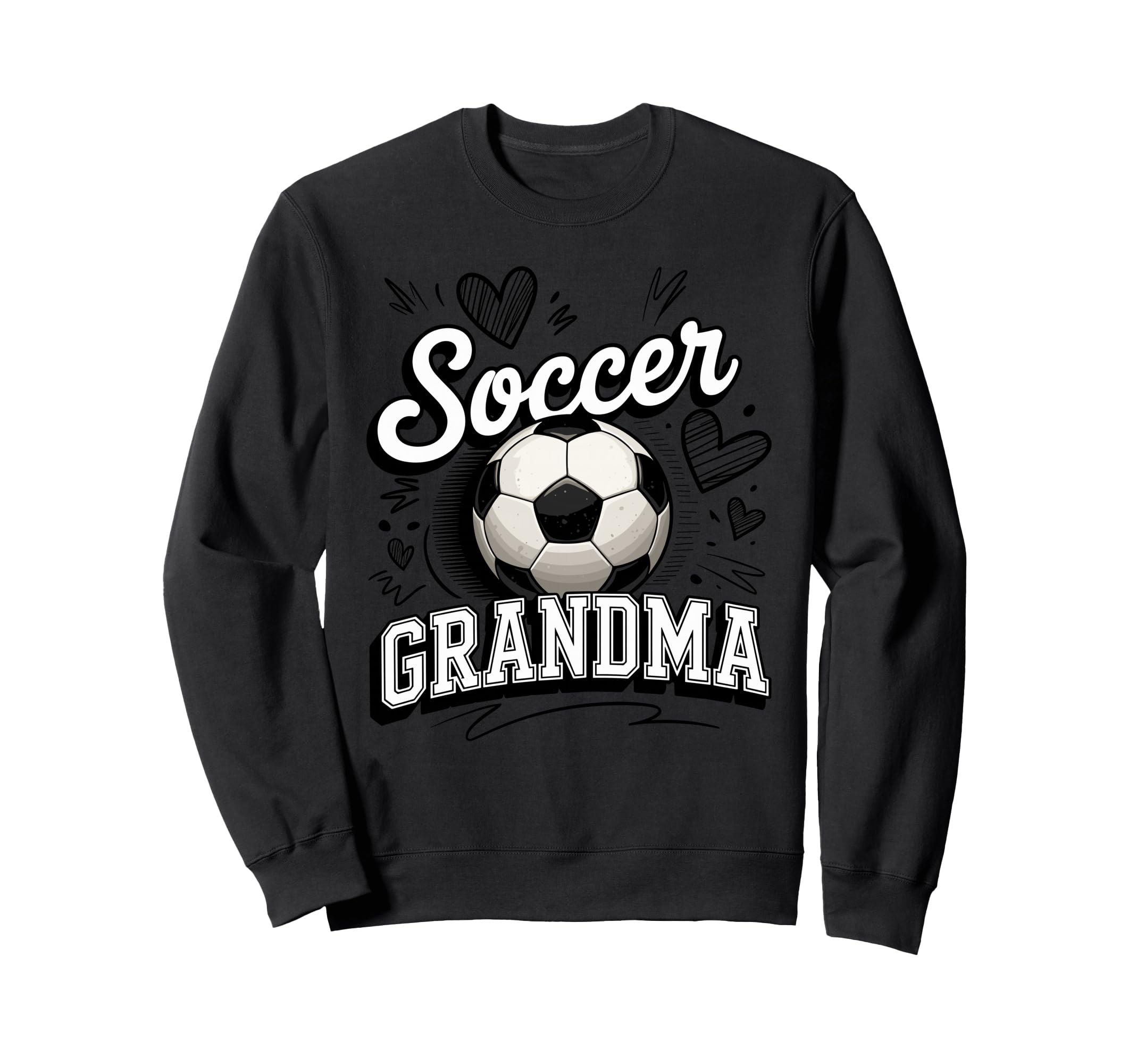 Soccer Grandma Heart Soccer Ball Sweatshirt - Trendy Graphic for Adults