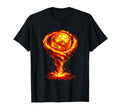 Gold Soccer Ball Tornado Flames T-Shirt - Fun Novelty Design for Adults