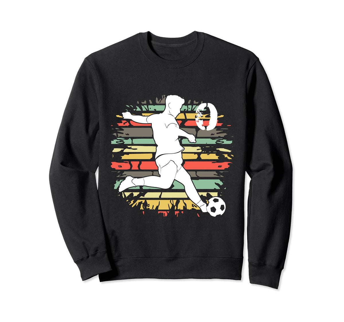 Sunset Soccer Number Zero Sweatshirt - Fun Novelty Design for Adults