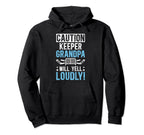 Hockey Keeper Grandpa Will Yell Hoodie - Casual Everyday Wear for Adults