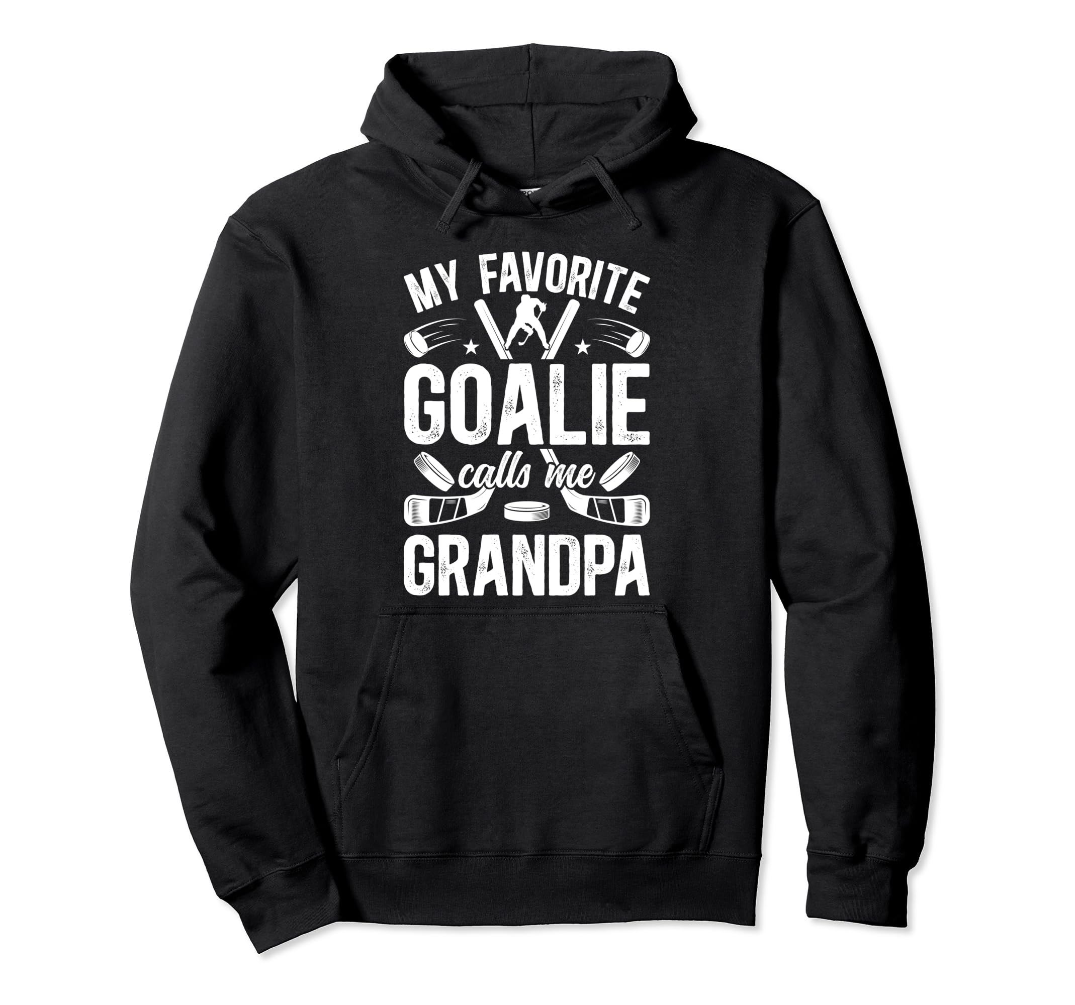 Ice Hockey Goalie Grandpa Hockey Hoodie - Novelty Apparel Men Women