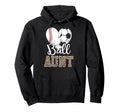 Ball Aunt Heart Baseball Soccer Aunt Hoodie - Trendy Graphic for Adults