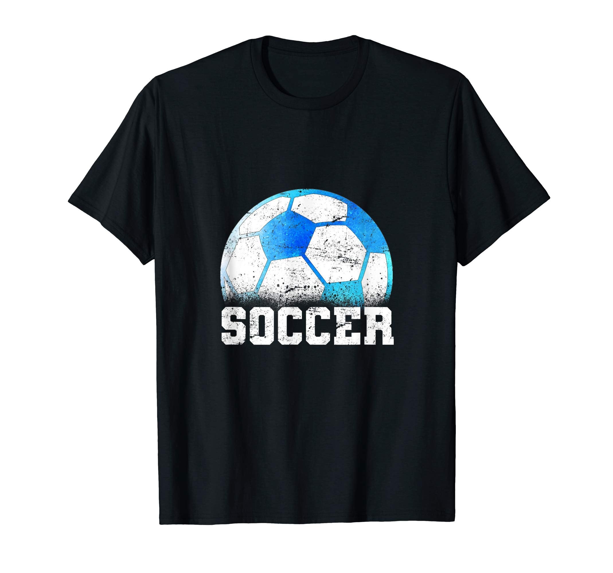 Soccer Blue Galaxy Distressed T-Shirt - Streetwear Style Unisex