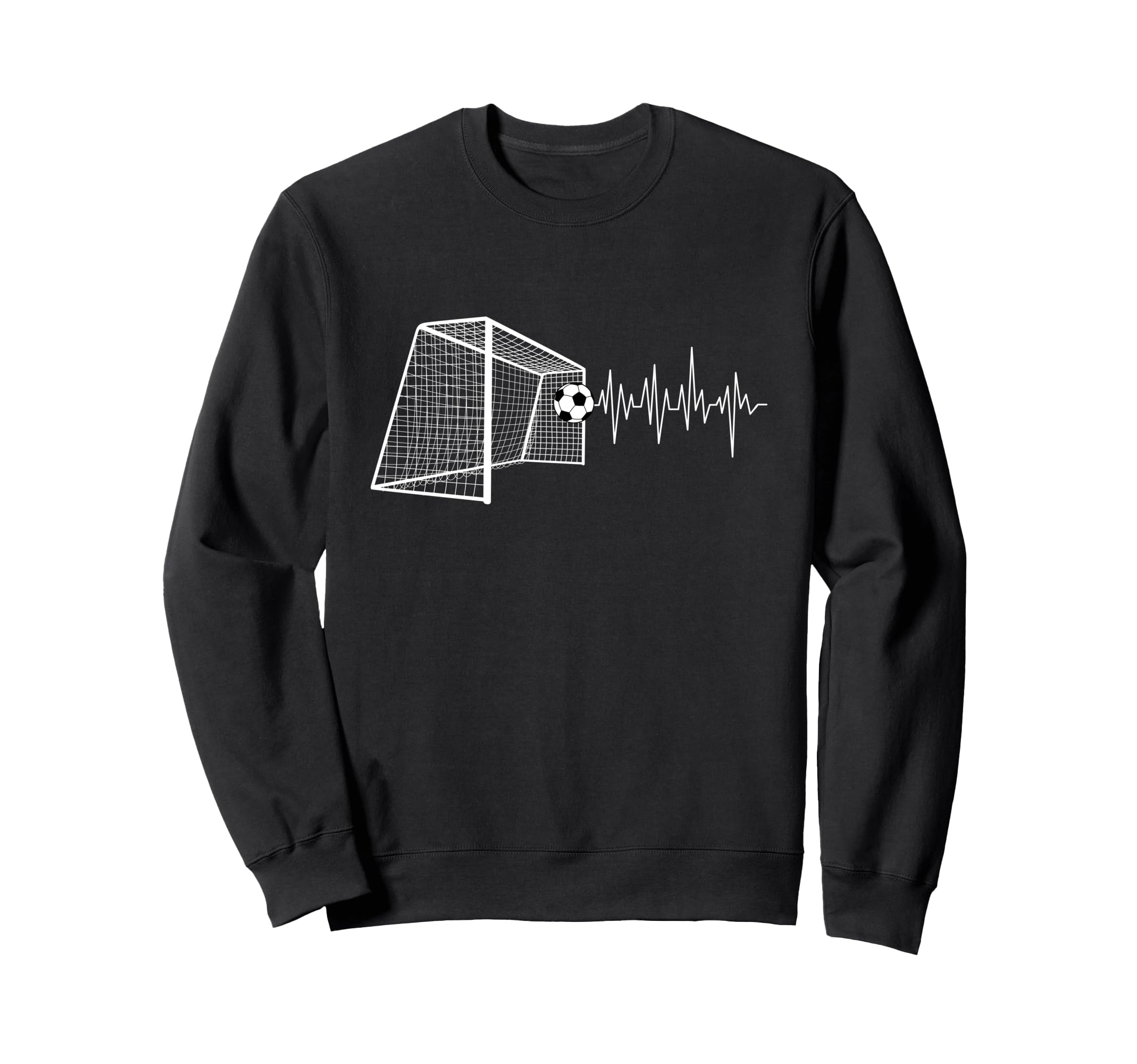Funny Soccer Heartbeat Ecg Football Sweatshirt - Graphic Print Men Women