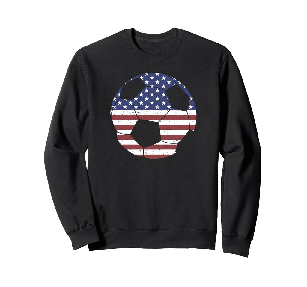 Soccer Ball Usa American Flag Sweatshirt - Aesthetic Graphic for Adults