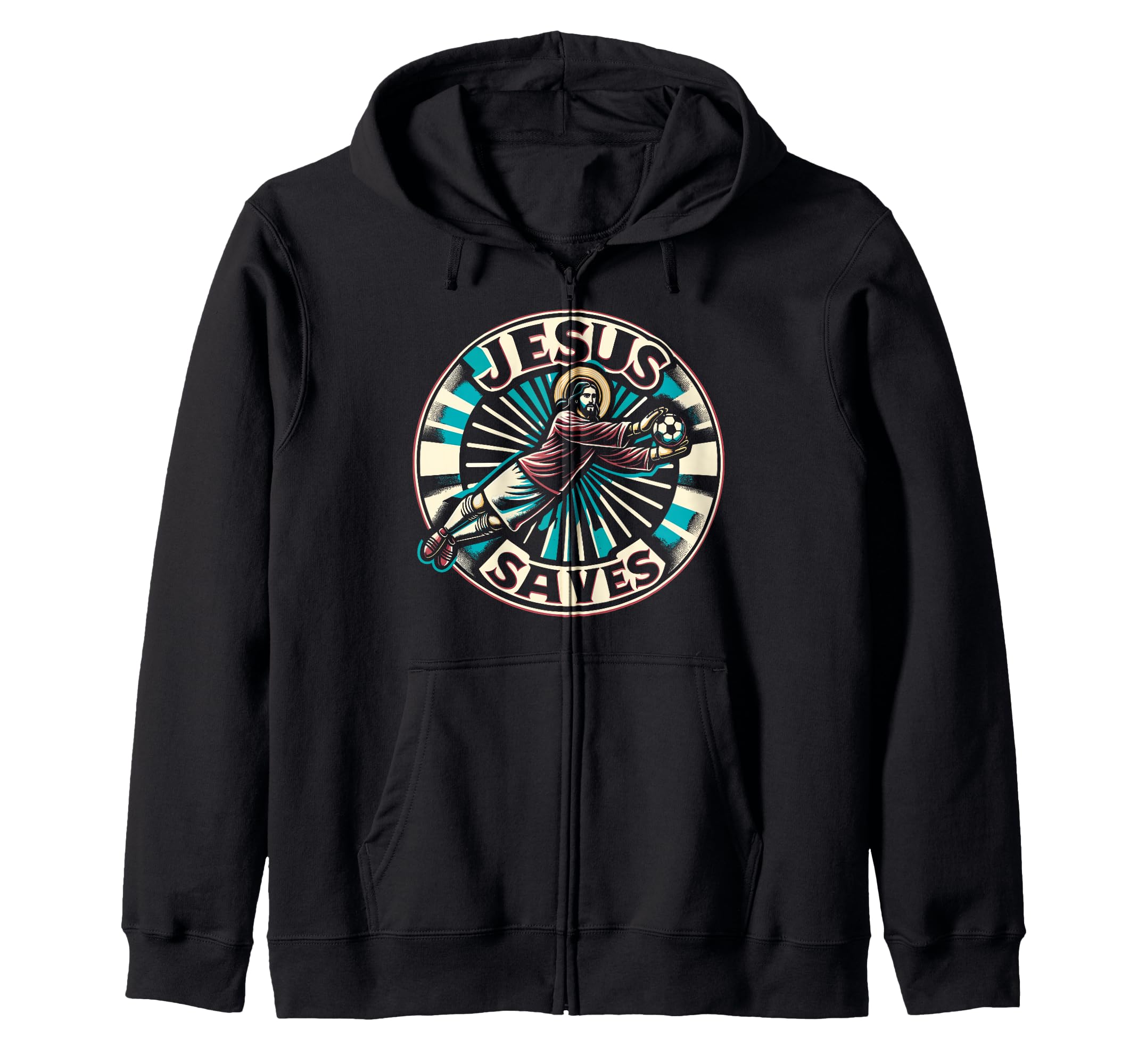 C J S Religious Christian Soccer Player Hoodie - Unique Graphic Men Women
