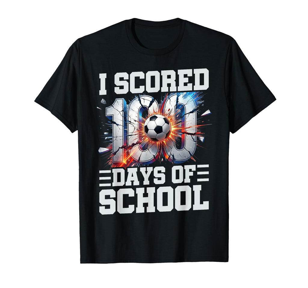 I Scored 100 Days School Soccer T-Shirt - Custom Art Print for Adults