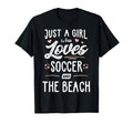 Just Who Loves Soccer And Beach Gift T-Shirt - Aesthetic Graphic Unisex