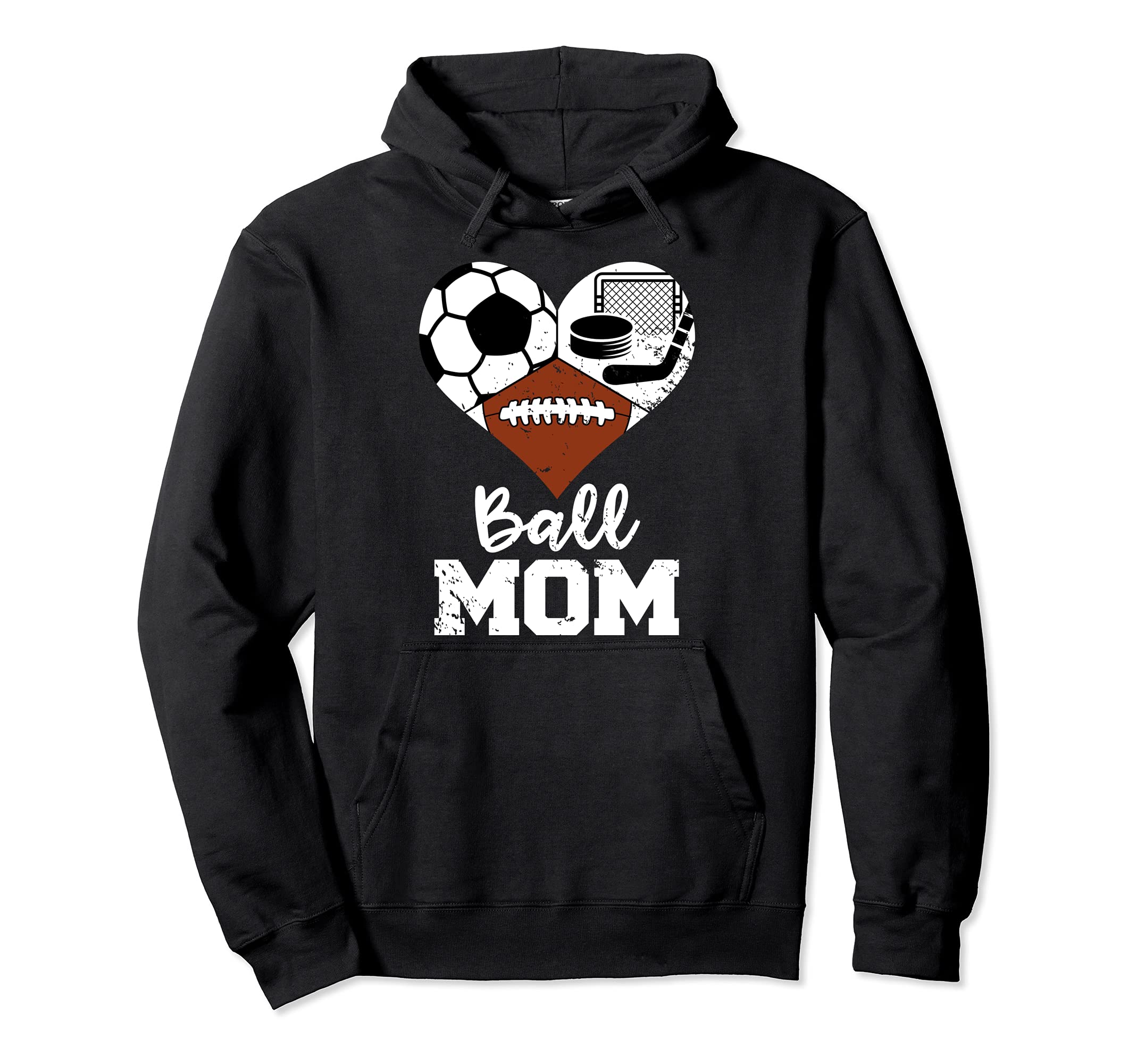 Ball Mom Funny Soccer Football Hockey Hoodie - Aesthetic Graphic Unisex