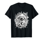 Poodle Dog Playing Soccer Team Sports T-Shirt - Minimalist Print Unisex