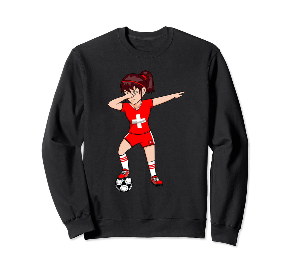 Dabbing Soccer Switzerland Jersey Sweatshirt - Custom Art Print Men Women