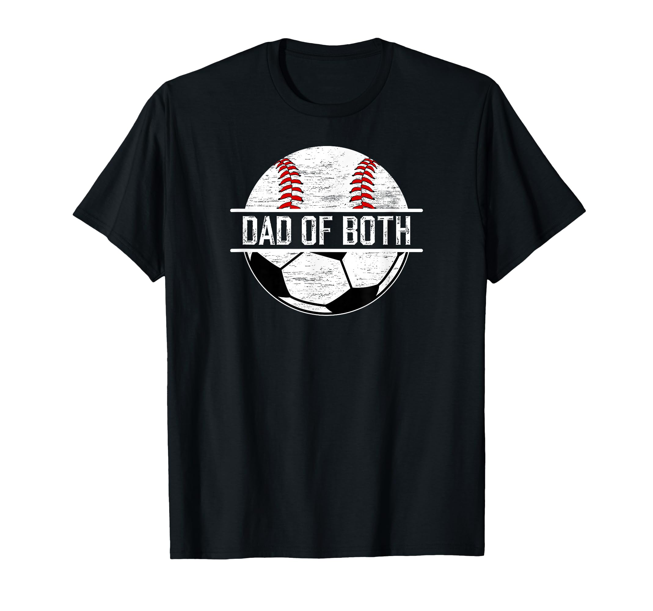 Dad Both Soccer Baseball Dad Ballers T-Shirt - Graphic Print Men Women