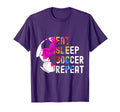 Eat Sleep Soccer Repeat Soccer T-Shirt - Novelty Apparel for Adults