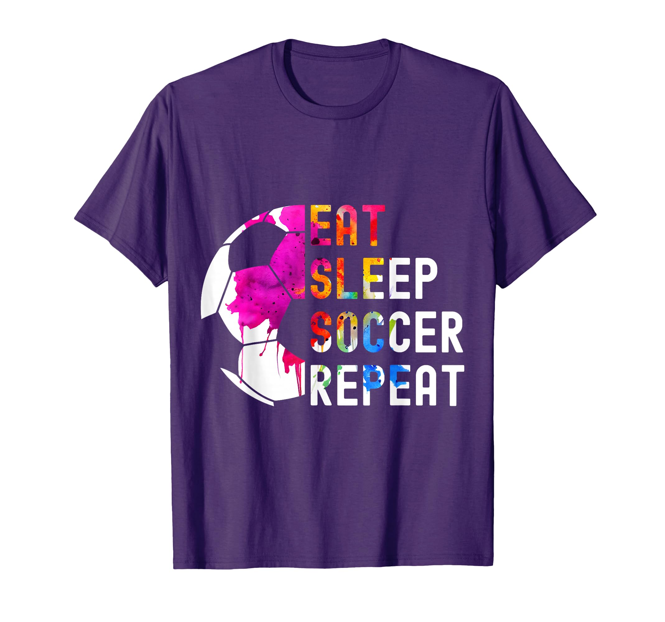 Eat Sleep Soccer Repeat Soccer T-Shirt - Novelty Apparel for Adults