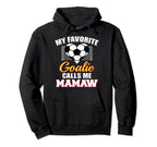 My Favorite Goalie Calls Me Mamaw Hoodie - Minimalist Print for Adults