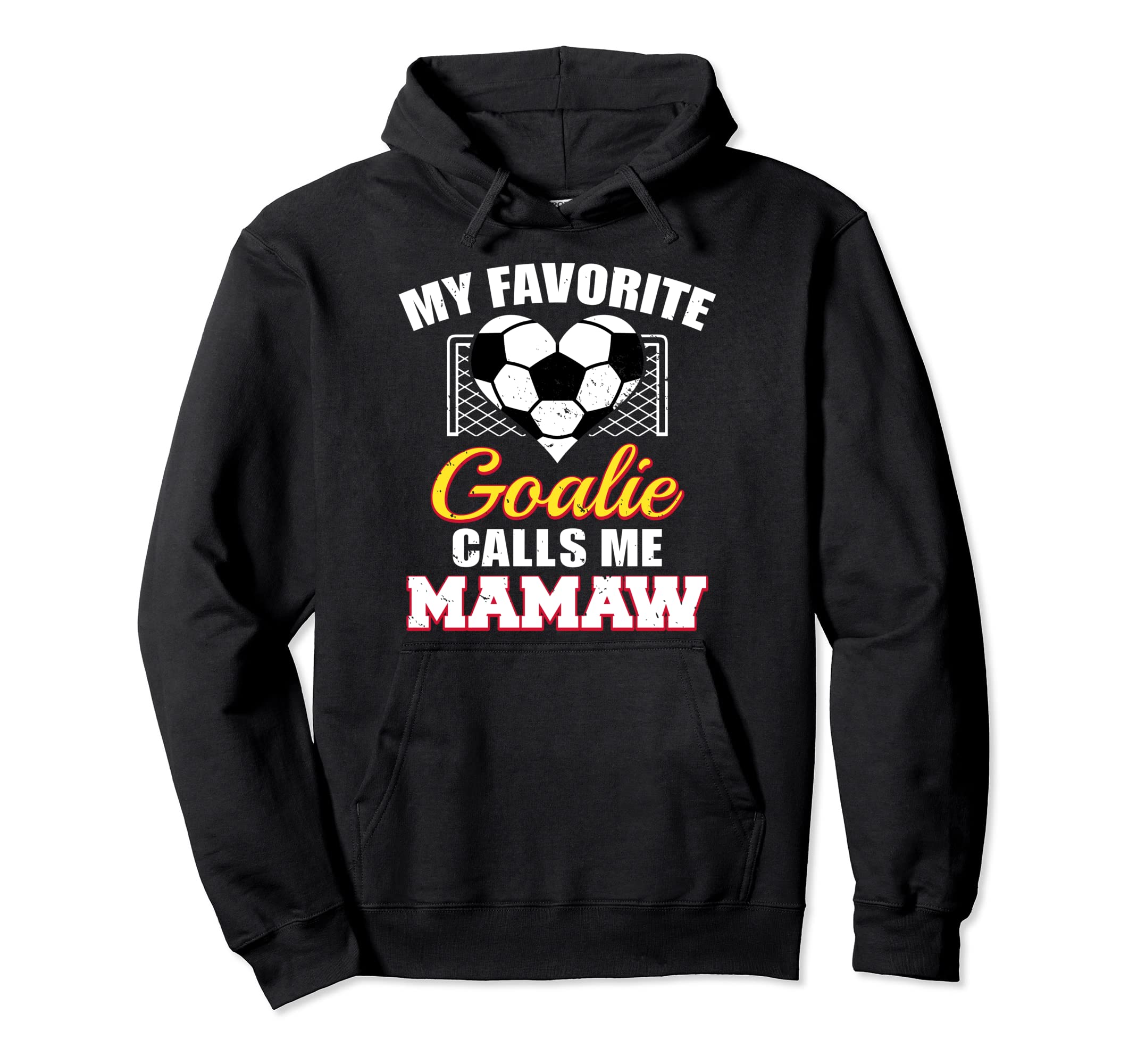 My Favorite Goalie Calls Me Mamaw Hoodie - Minimalist Print for Adults