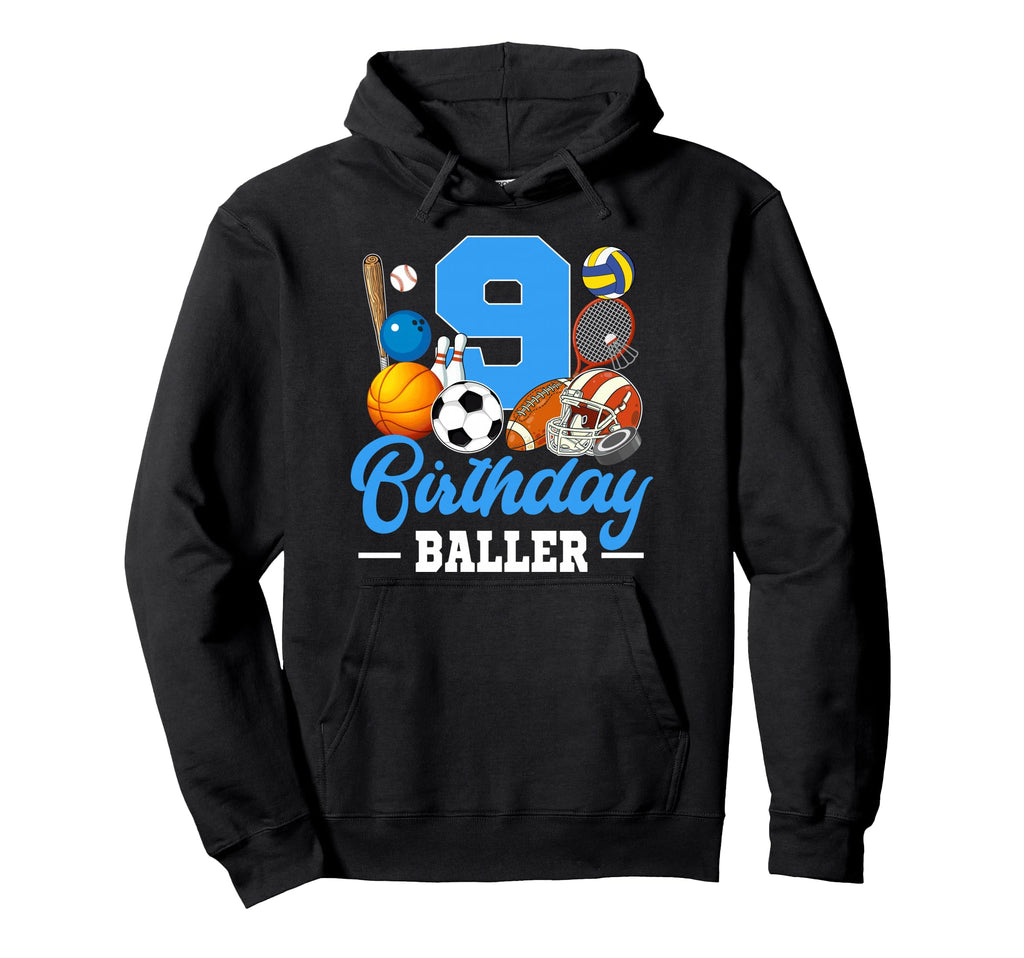 9 Year Old 9Th Birthday Sports Birthday Hoodie - Streetwear Style Unisex