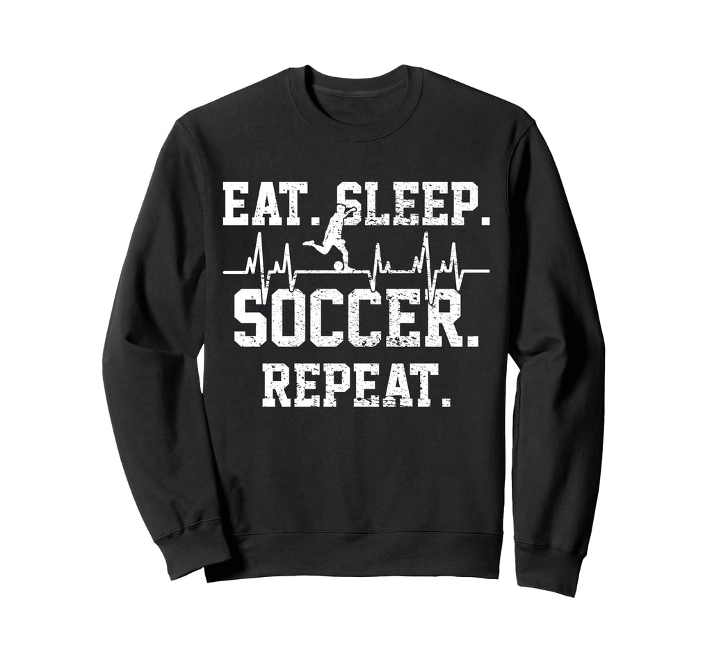 Soccer Football Player Heartbeat Sweatshirt - Casual Everyday Wear Unisex
