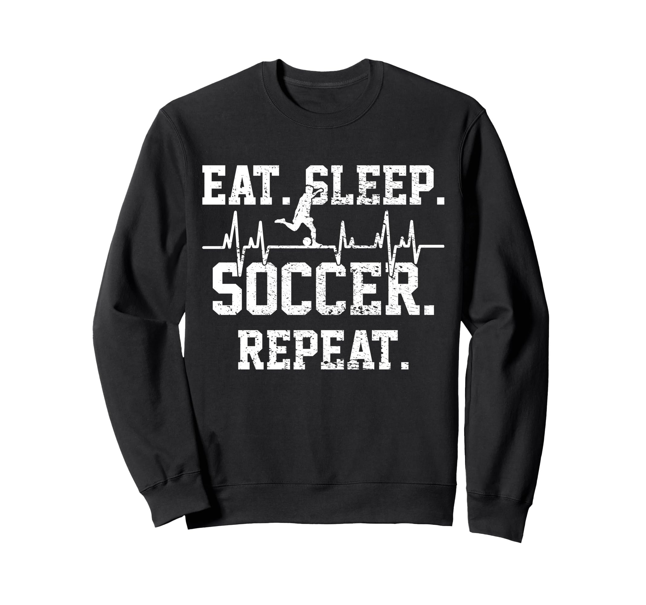 Soccer Football Player Heartbeat Sweatshirt - Casual Everyday Wear Unisex