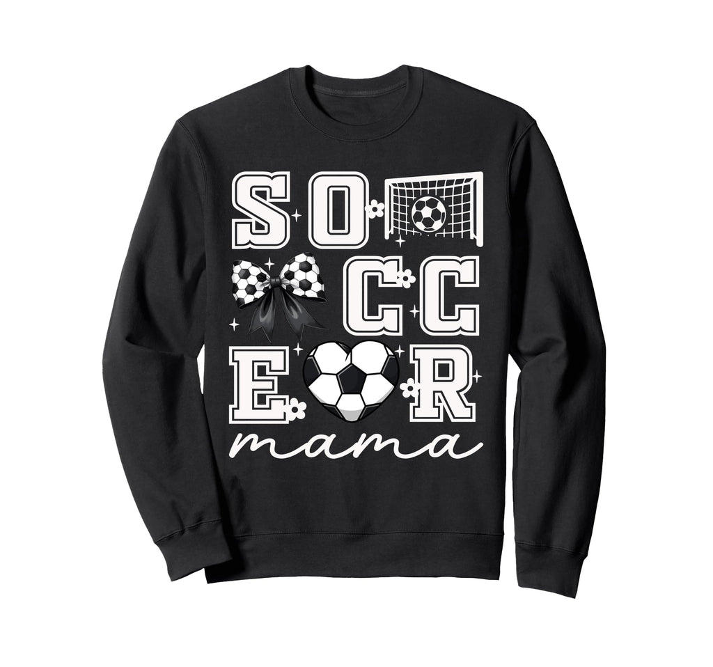 Soccer Mama Coquette Bow Funny Sweatshirt - Minimalist Print for Adults