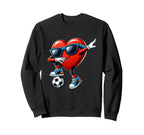 Valentines Day Heart Dabbing Heart Sweatshirt - Graphic Print Unisex