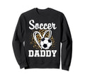 Soccer Daddy Leopard Heart Matching Sweatshirt - Unique Graphic for Adults