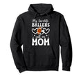 My Favorite Ballers Call Me Mom Football Hoodie - Minimalist Print Unisex