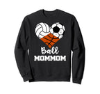 Ball Mommom Heart Funny Volleyball Sweatshirt - Graphic Print for Adults