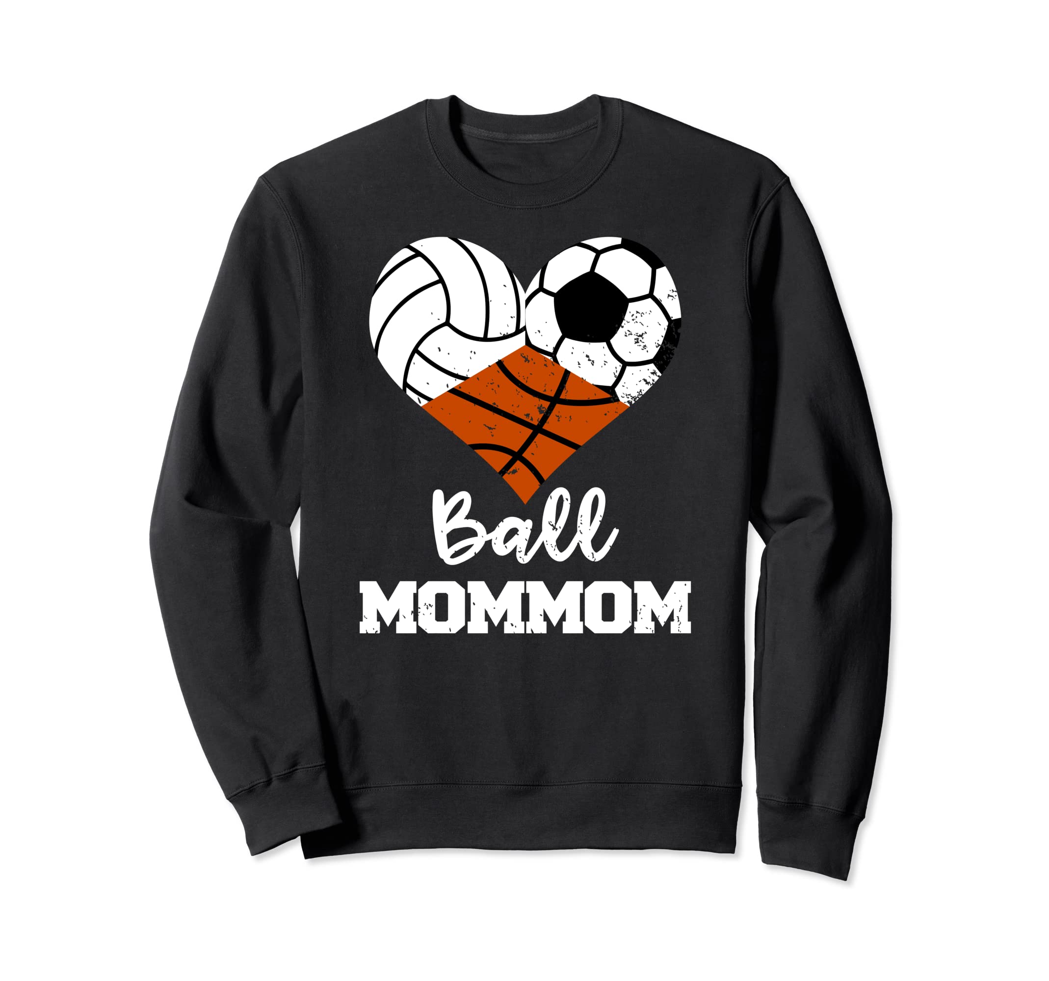 Ball Mommom Heart Funny Volleyball Sweatshirt - Graphic Print for Adults