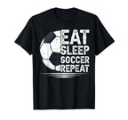 Eat Sleep Soccer Repeat Soccer Player T-Shirt - Custom Art Print Unisex