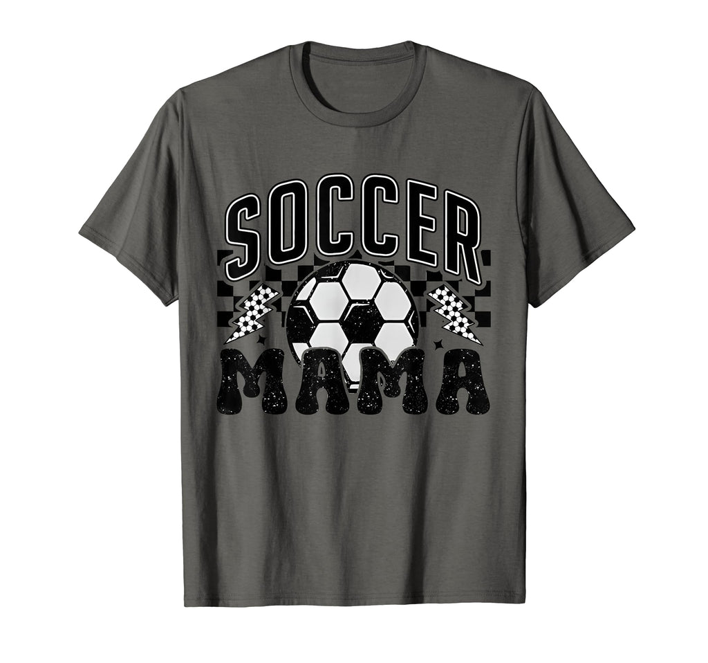 Checkered Soccer Mama Soccer Mom Soccer T-Shirt - Trendy Graphic Men Women