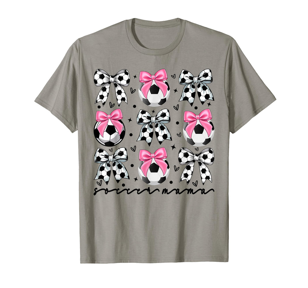 Coquette Soccer Bow Mom Soccer Mama T-Shirt - Trendy Graphic Men Women