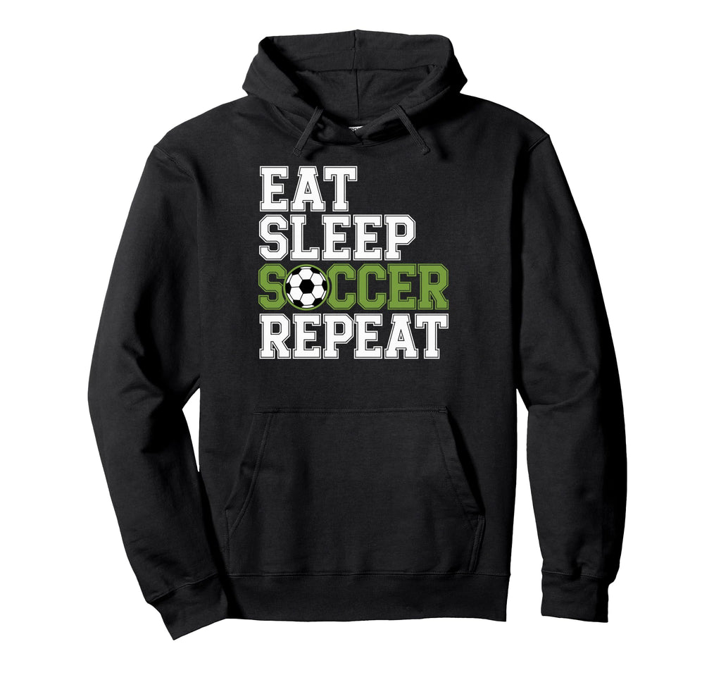 Eat Sleep Soccer Repet Goalie Player Hoodie - Minimalist Print for Adults