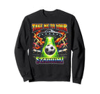 90S Soccer Alien Ufo Funny Soccer Sweatshirt - Graphic Print Men Women