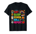 Eat Sleep School Ball Repeat Sports T-Shirt - Minimalist Print Men Women