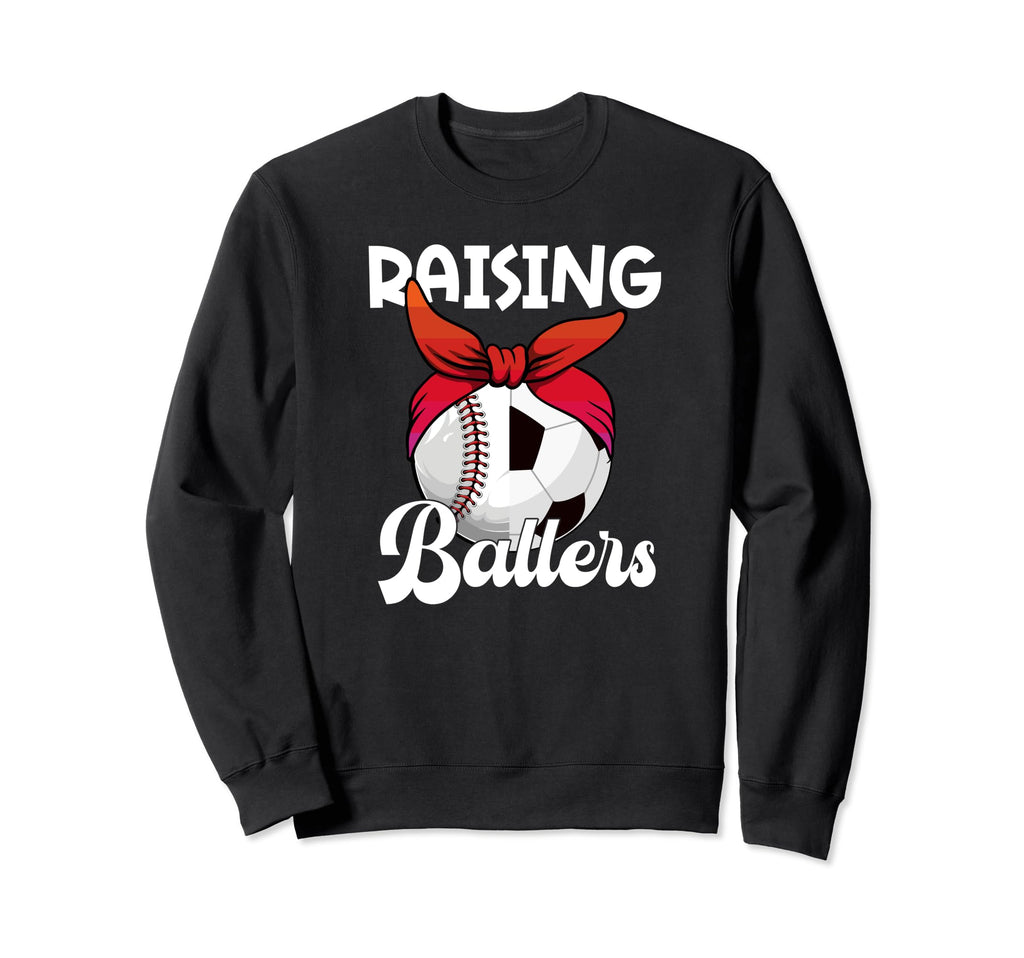 Raising Ballers Soccer Baseball Sweatshirt - Aesthetic Graphic for Adults