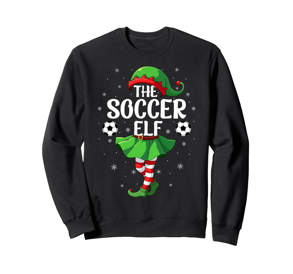Soccer Elf Elf Squad Family Sweatshirt - Fun Novelty Design for Adults