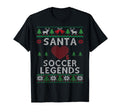 Santa Loves Soccer Legends Funny Ugly T-Shirt - Unique Graphic Unisex