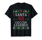 Santa Loves Soccer Legends Funny Ugly T-Shirt - Unique Graphic Unisex