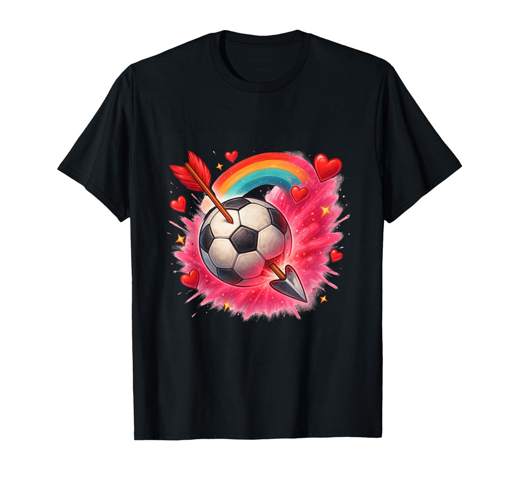 Soccer Love Arrow Heart Energy T-Shirt - Custom Art Print Men Women