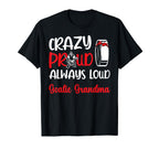 Crazy Proud Ice Hockey Goalie Grandma T-Shirt - Fun Novelty Design Unisex