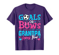 Gender Reveal Goals Or Bows Grandpa T-Shirt - Unique Graphic Men Women