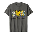 Peace Love Cheerleading Blue Yellow T-Shirt - Streetwear Style Men Women